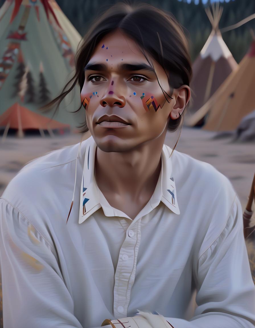  multi dimensional illustration, native american illustration on white background, tipis and bufalo hunting landscape painting, above super wide angle, dreamy, 4k, romantic, trending on artstation, colorful vanilla oil, 3d chaos 10 ar 9:16 style raw personalize pqyxvne stylize 900