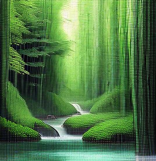  green,spring,bamboo forest,(river:1.2),flowingwater.nature,poetic atmosphere,green theme(masterpiece:1.2),best picture quality,highdefinition,original,extremely goodwallpaper,perfect light,(extremely good cg:1.2)