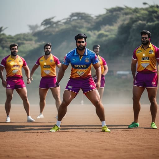  kabbadi Telugu tiains 2024 squad Apply the Following Styles Cinematic hyperrealistic, full body, detailed clothing, highly detailed, cinematic lighting, stunningly beautiful, intricate, sharp focus, f/1. 8, 85mm, (centered image composition), (professionally color graded), ((bright soft diffused light)), volumetric fog, trending on instagram, trending on tumblr, HDR 4K, 8K