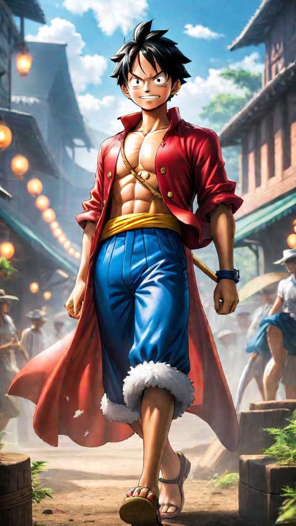  create an anime art of luffy's victory revealing the hidden secret of the will of d in dressrosa. hyperrealistic, full body, detailed clothing, highly detailed, cinematic lighting, stunningly beautiful, intricate, sharp focus, f/1. 8, 85mm, (centered image composition), (professionally color graded), ((bright soft diffused light)), volumetric fog, trending on instagram, trending on tumblr, HDR 4K, 8K