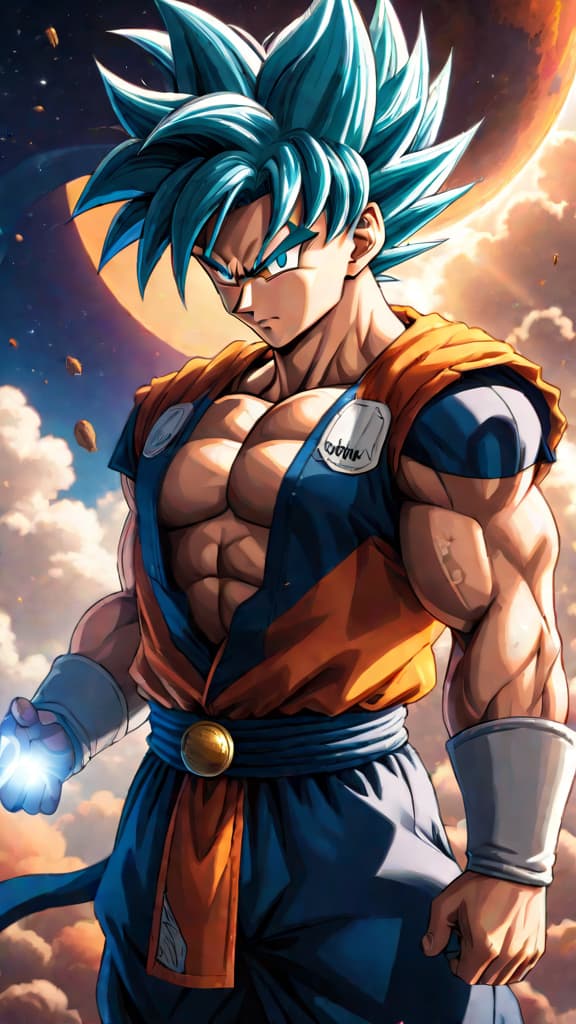  an anime art depicting a hidden universe where saiyans unlock new transformations and techniques in dragon ball. hyperrealistic, full body, detailed clothing, highly detailed, cinematic lighting, stunningly beautiful, intricate, sharp focus, f/1. 8, 85mm, (centered image composition), (professionally color graded), ((bright soft diffused light)), volumetric fog, trending on instagram, trending on tumblr, HDR 4K, 8K