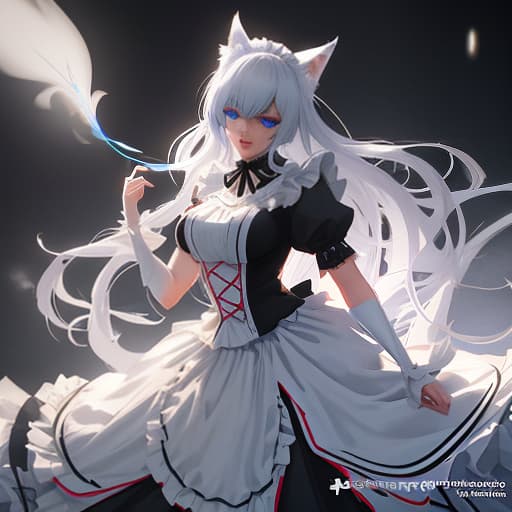  fox girl, blue eyes, black and white split hair, in maid costume, clown makeup, anime style photo, manga style, digital art, glow effects, hand drawn, render, 8k, octane render, cinema 4d, blender, dark, atmospheric 4k ultra detailed, cinematic sensual, sharp focus, humorous illustration, hyperrealistic, big depth of field, masterpiece, colors, 3d octane render, 4k, concept art, trending on artstation, hyperrealistic, vivid colors hyperrealistic, full body, detailed clothing, highly detailed, cinematic lighting, stunningly beautiful, intricate, sharp focus, f/1. 8, 85mm, (centered image composition), (professionally color graded), ((bright soft diffused light)), volumetric fog, trending on instagram, trending on tumblr, HDR 4K, 8K