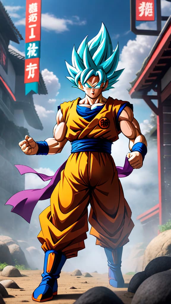  create an anime art of goku on namek mastering namekian techniques and facing frieza's forces. hyperrealistic, full body, detailed clothing, highly detailed, cinematic lighting, stunningly beautiful, intricate, sharp focus, f/1. 8, 85mm, (centered image composition), (professionally color graded), ((bright soft diffused light)), volumetric fog, trending on instagram, trending on tumblr, HDR 4K, 8K