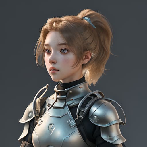  girl, humanity, wearing biological armor, shell, fully enclosed helmet, (solo: 1.5), dynamic, best quality, masterpiece, c4d, ponytail.