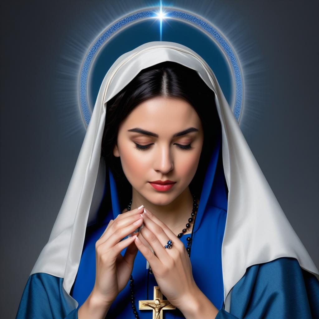  woman praying the rosary