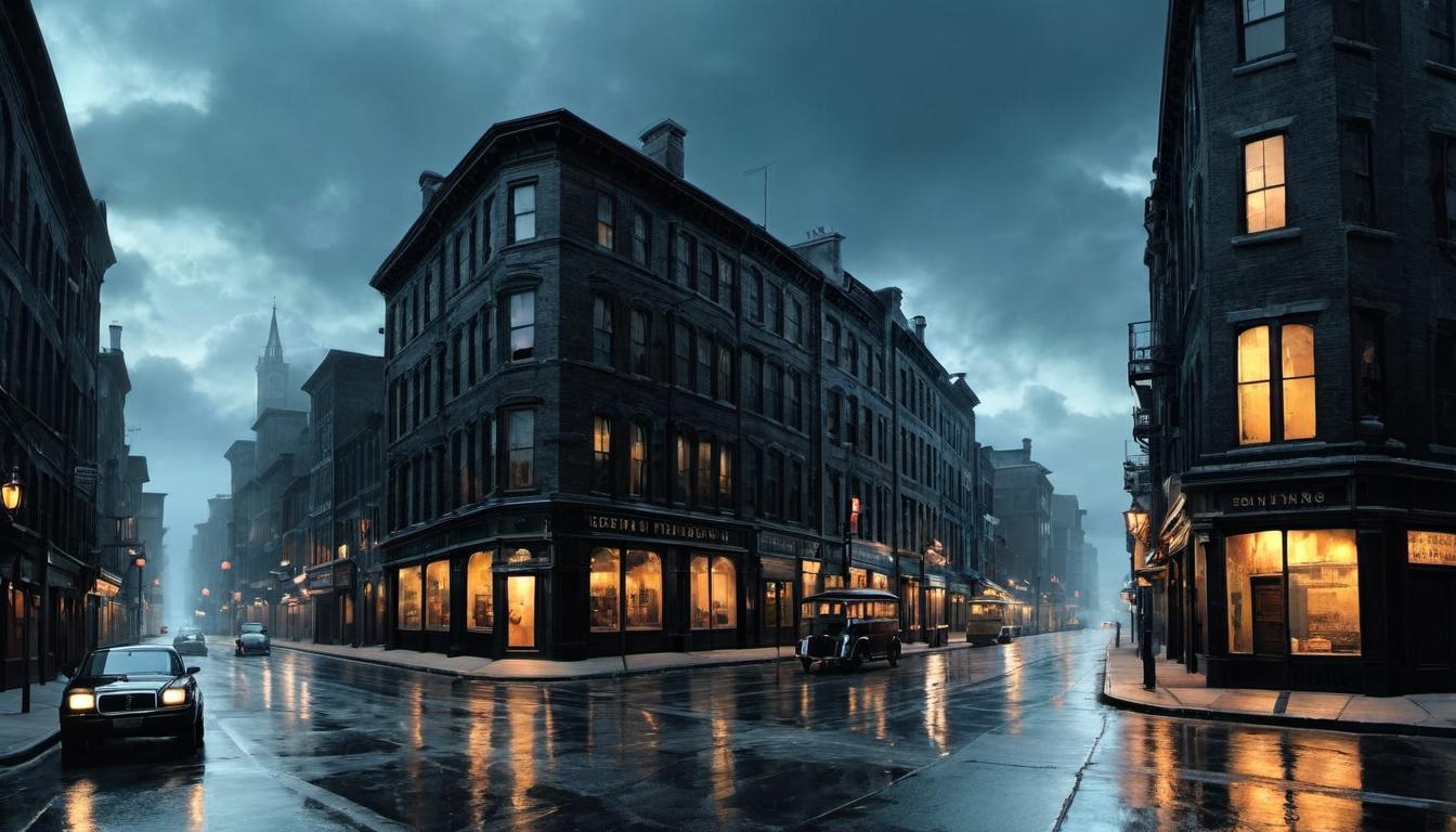  （surrealism)a bustling city street with a single empty spot where someone once stood, contrast between motion and stillness, noticeable vacancy, urban backdrop mystic, intricate details, best quality)