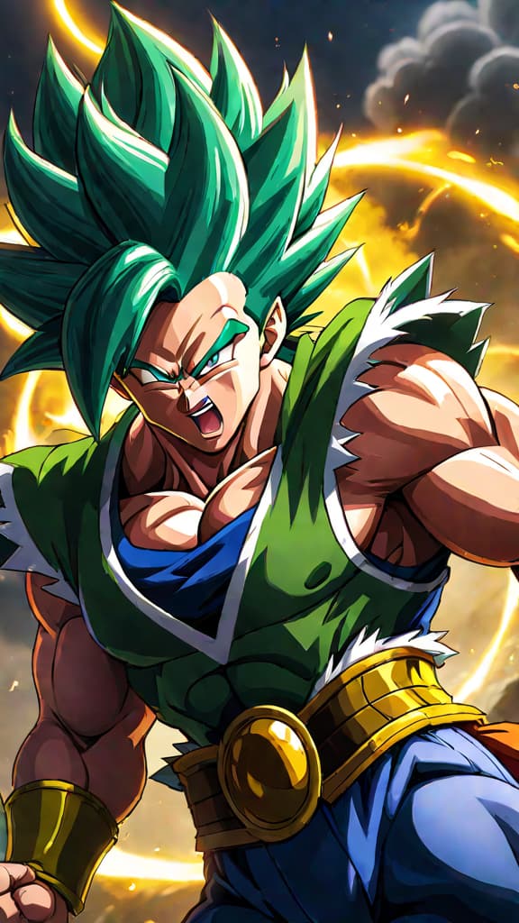  an anime art depicting broly and vegeta from dragon ball debating balance of power and responsibility. hyperrealistic, full body, detailed clothing, highly detailed, cinematic lighting, stunningly beautiful, intricate, sharp focus, f/1. 8, 85mm, (centered image composition), (professionally color graded), ((bright soft diffused light)), volumetric fog, trending on instagram, trending on tumblr, HDR 4K, 8K