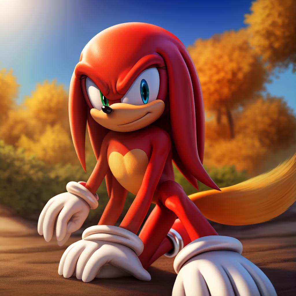  Sonic the hedgehog, miles tails prower and knuckles the echidna (sega) full body, open eyes, digital art, masterpiece, 4k, fine details,