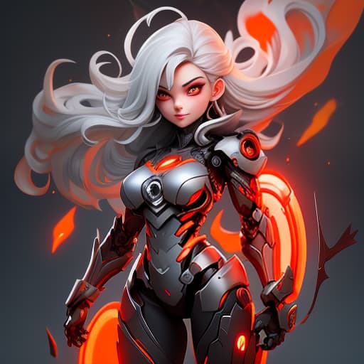  a woman standing in front of a bunch of bats, epic light novel art cover, orange and red lighting, slender and muscular build, amalgamation of embers, webtoon, cyborg girl with silver hair, nether, as a panel of a marvel comic, sadistic, f 2, damaged hyperrealistic, full body, detailed clothing, highly detailed, cinematic lighting, stunningly beautiful, intricate, sharp focus, f/1. 8, 85mm, (centered image composition), (professionally color graded), ((bright soft diffused light)), volumetric fog, trending on instagram, trending on tumblr, HDR 4K, 8K