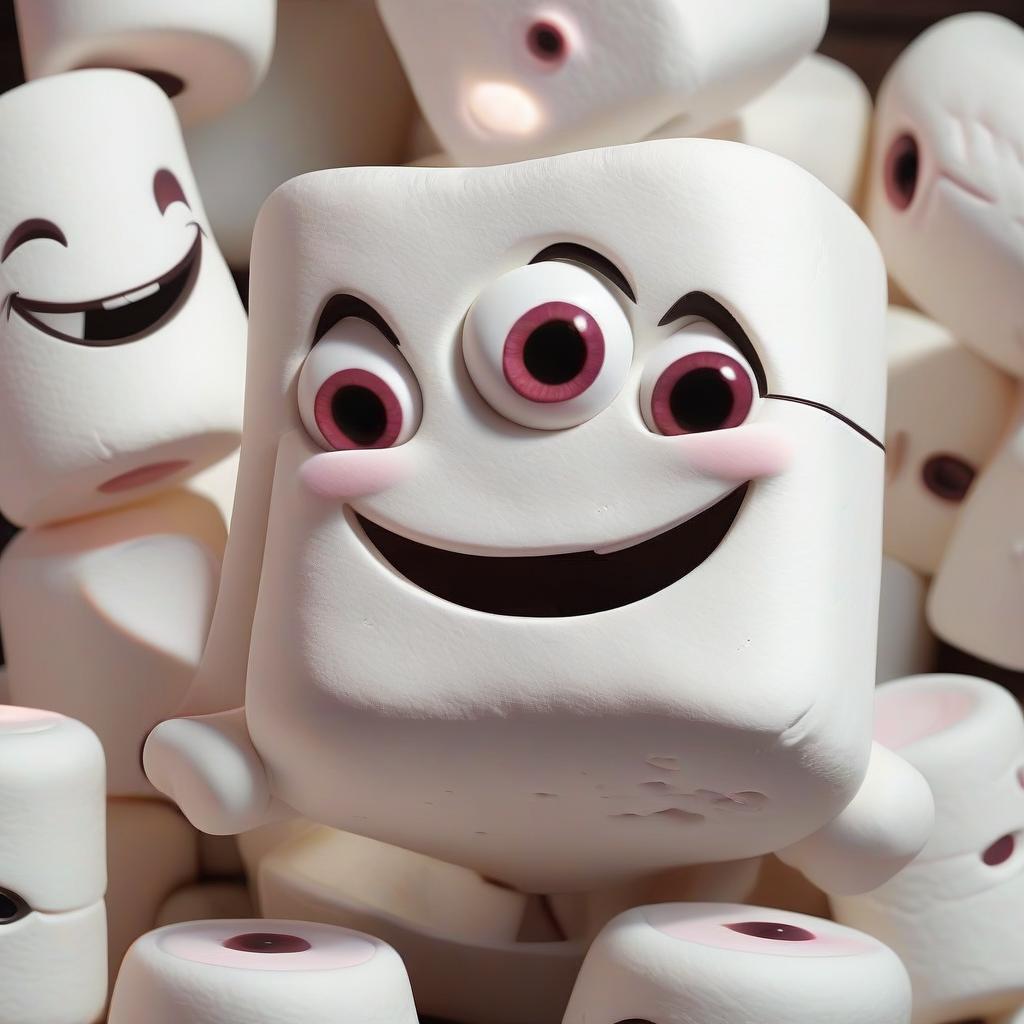  kind marshmallow with eyes and hands one smile with alcohol