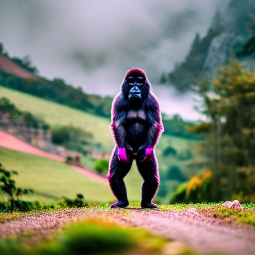  pink gorilla tag monkey highfiveing blue gorilla tag monkey Apply the Following Styles 3Drenderer hyperrealistic, full body, detailed clothing, highly detailed, cinematic lighting, stunningly beautiful, intricate, sharp focus, f/1. 8, 85mm, (centered image composition), (professionally color graded), ((bright soft diffused light)), volumetric fog, trending on instagram, trending on tumblr, HDR 4K, 8K