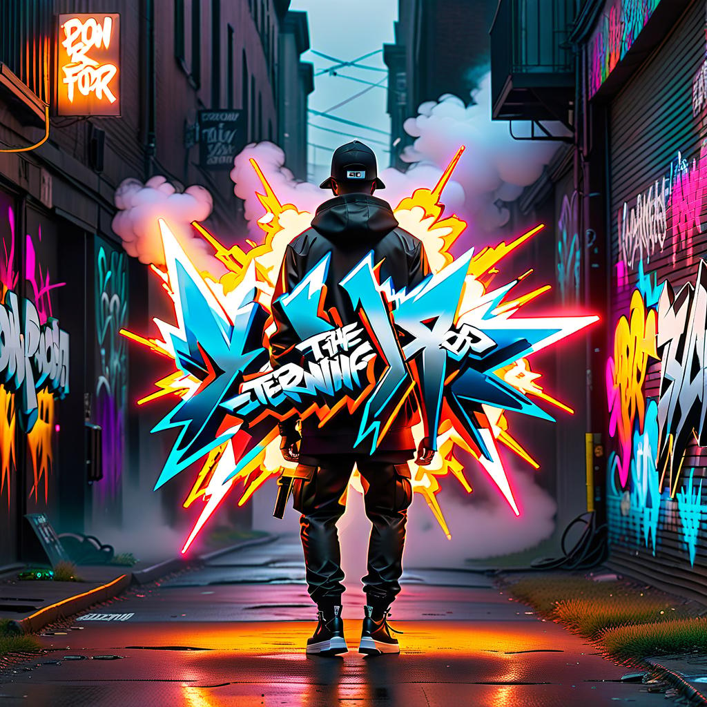  graffiti, abstract, text, bright, lightning, energy, sticker hyperrealistic, full body, detailed clothing, highly detailed, cinematic lighting, stunningly beautiful, intricate, sharp focus, f/1. 8, 85mm, (centered image composition), (professionally color graded), ((bright soft diffused light)), volumetric fog, trending on instagram, trending on tumblr, HDR 4K, 8K