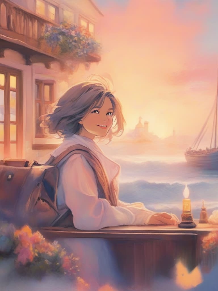  detailed,vivid colors,pastel background,(masterpiece,hyper quality 1 5),ultra detailed,highlight eyes,detailed face,looking,scenery,master piece,best quality,ultra detailed,high resolution,8k,cute dollike girls,a sea of clouds illuminated by moonlight,magical animals,charming girl,pastel colored apartment,smile,110 tiered ruffle,trademark pose,posing for a good look,clear pointing,clear fingers