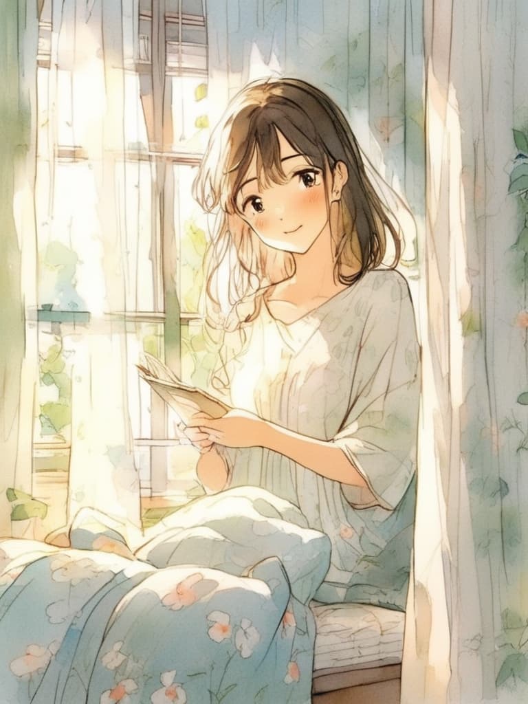  the morning sun passed through the thin white curtains, tenderly on the soft bed, and the whole room was filled with warm and comfortable mornings。