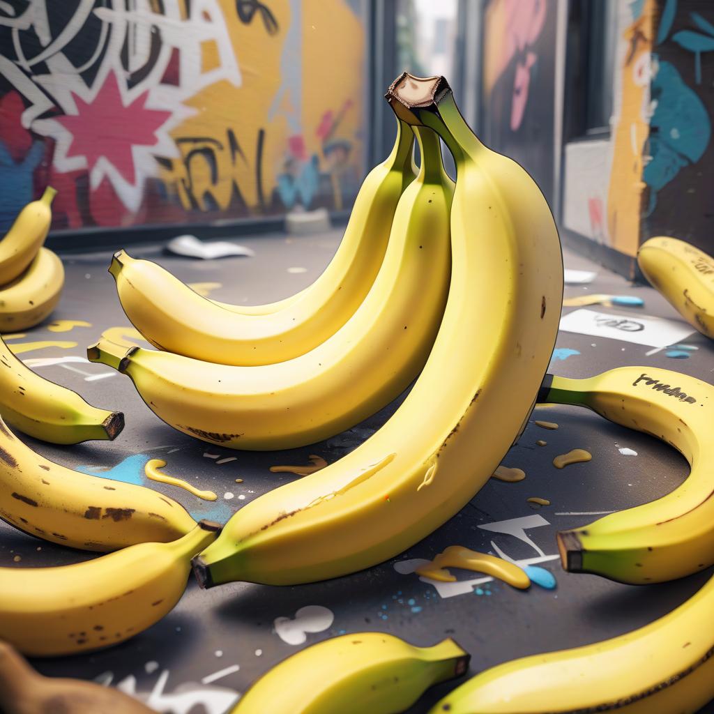  anime artwork one banana, graffiti on a banana, a picture on a banana, the whole banana in the picture, art photo, beautiful, 4k, hdr, many small details, empty background, transparent background, ultra definition, as realistic as possible. . anime style, key visual, vibrant, studio anime, highly detailed