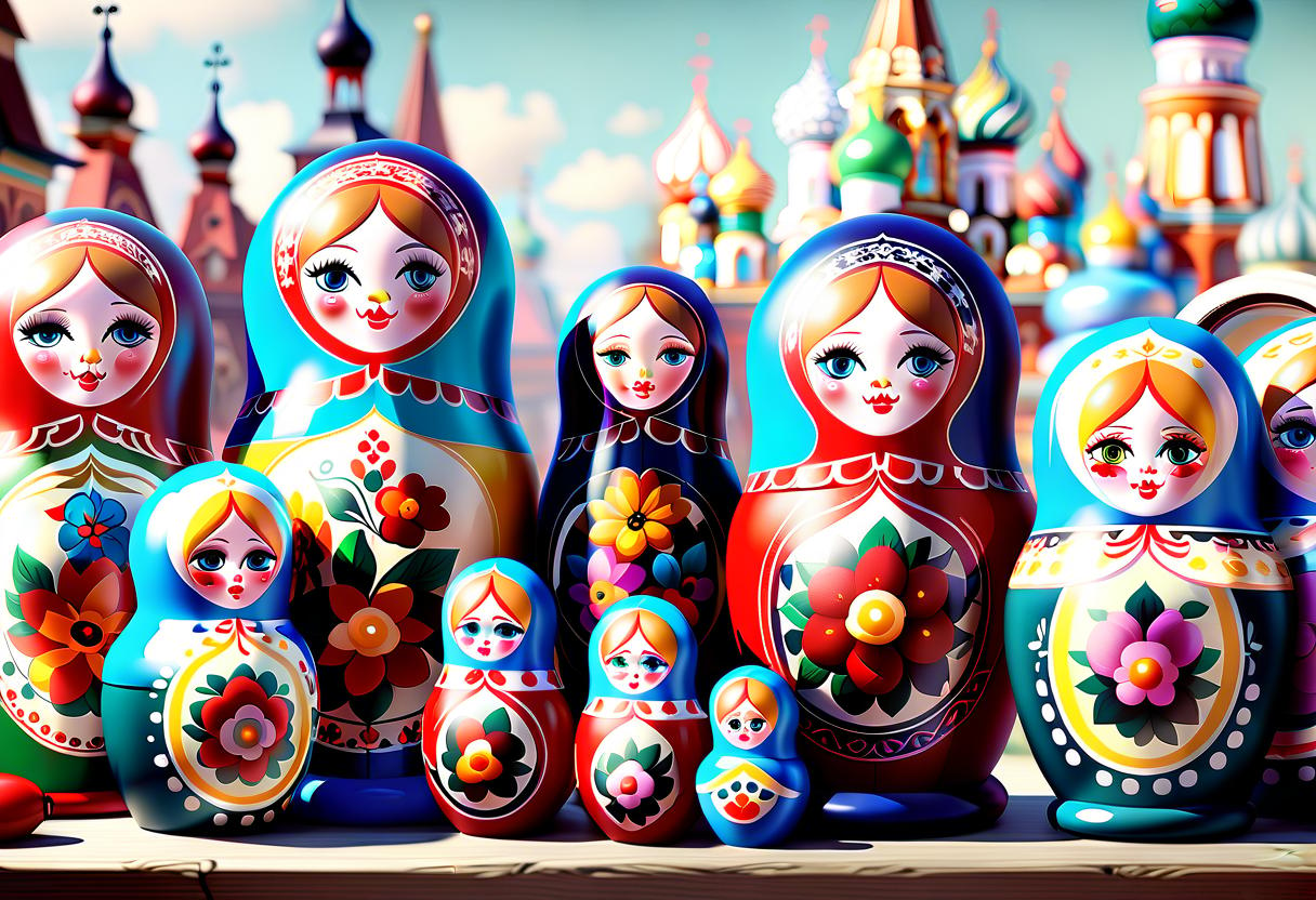  concept art russian matreshka . digital artwork, illustrative, painterly, matte painting, highly detailed, sticker