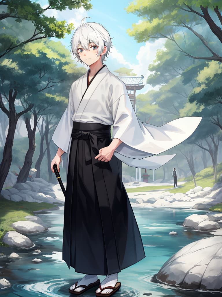  cute monk boy,white kimono,black hakama ikkyu,anime,