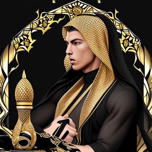  Black and gold Arabic perfume bottle with inspiration of Cristiano Ronaldo in Saudi Arabia. Should be simple and elegant