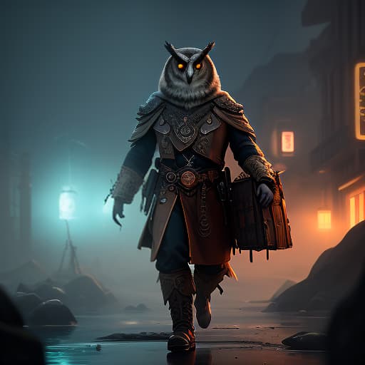  a man in a brown float with a folder on his right hand and a owl in his left hand, (extremely detailed oil painting:1.2), glow effects, godrays, hand drawn, render, 8k, octane render, cinema 4d, blender, dark, atmospheric 4k ultra detailed, cinematic sensual, sharp focus, humorous illustration, big depth of field, masterpiece, colors, 3d octane render, 4k, concept art, trending on artstation, hyperrealistic, vivid colors, extremely detailed cg unity 8k wallpaper, trending on artstation, trending on cgsociety, intricate, high detail, dramatic hyperrealistic, full body, detailed clothing, highly detailed, cinematic lighting, stunningly beautiful, intricate, sharp focus, f/1. 8, 85mm, (centered image composition), (professionally color graded), ((bright soft diffused light)), volumetric fog, trending on instagram, trending on tumblr, HDR 4K, 8K