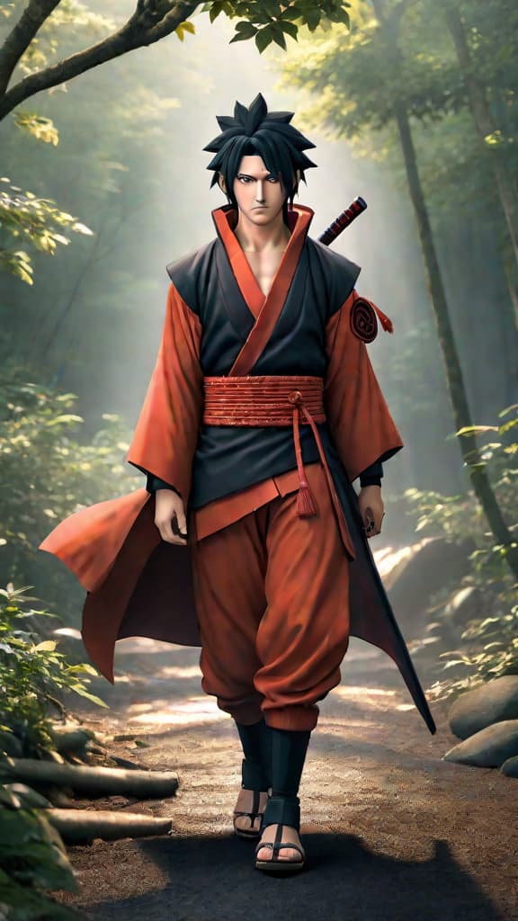  anime art: shisui uchiha's legacy showcases the terrifying potential of the uchiha clan. hyperrealistic, full body, detailed clothing, highly detailed, cinematic lighting, stunningly beautiful, intricate, sharp focus, f/1. 8, 85mm, (centered image composition), (professionally color graded), ((bright soft diffused light)), volumetric fog, trending on instagram, trending on tumblr, HDR 4K, 8K