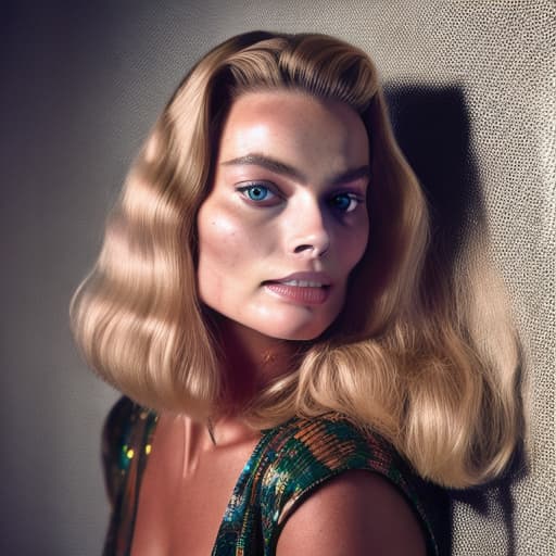 portrait+ style Margot Robbie queer face