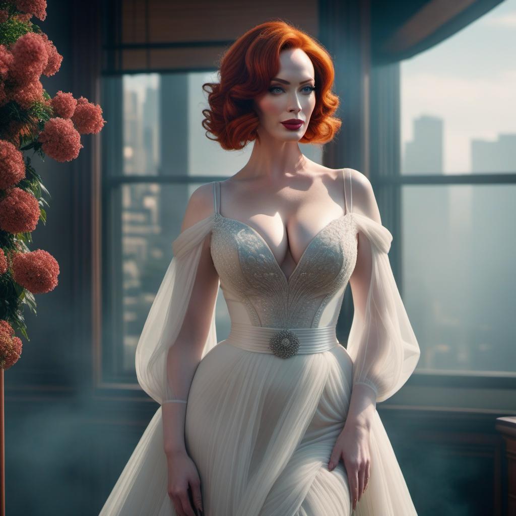  christina hendricks, ((anime)) hyperrealistic, full body, detailed clothing, highly detailed, cinematic lighting, stunningly beautiful, intricate, sharp focus, f/1. 8, 85mm, (centered image composition), (professionally color graded), ((bright soft diffused light)), volumetric fog, trending on instagram, trending on tumblr, HDR 4K, 8K