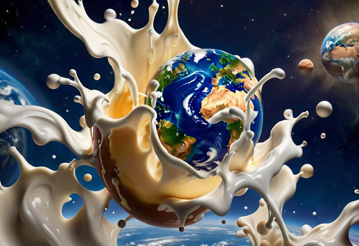  earth is made entirely of milk, around space