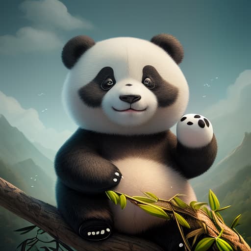  small cartoon panda with beautiful background for twitch channel cover, (intricate details:1.12), hdr, (intricate details, hyperdetailed:1.15)