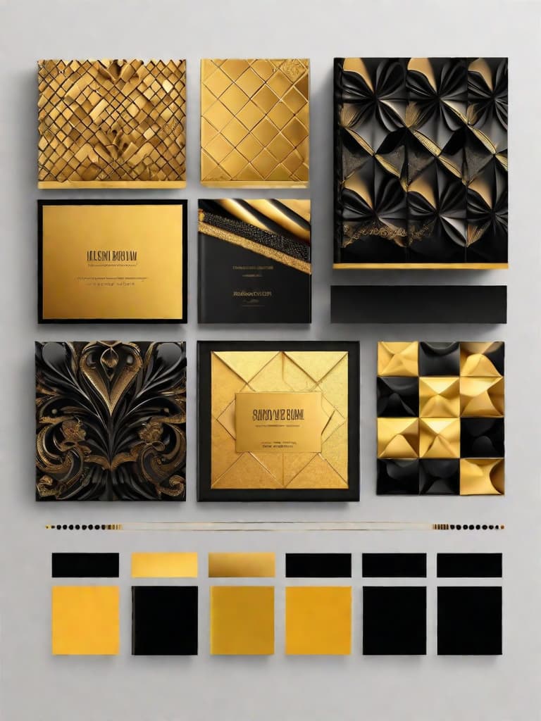  Golden yellow and sleek black color palette, captivating and inviting expression, exuding elegance and charm, magnetic beauty, intricate details, high contrast, luxurious feel, digital art, female, glossy finish, striking composition, dynamic lighting to enhance features.