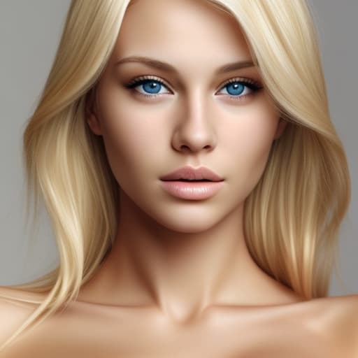  Blonde Woman with no shirt realistic