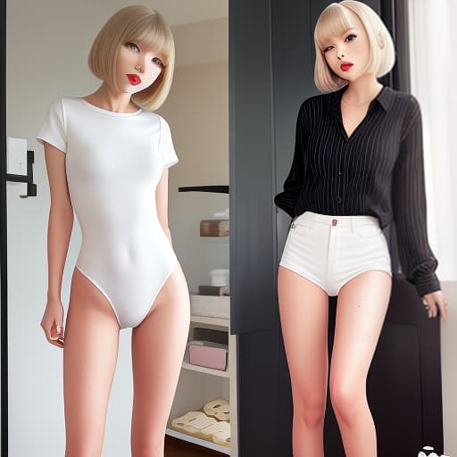  Taylor swift, White skin, skinny body, body, short body, bob hair, long leg, slim thigh, high waist, slim waist, slim hips, small hips, small , expose , room, realistic result, , push up , erected , tight , expose age, , no hair 女性 制服