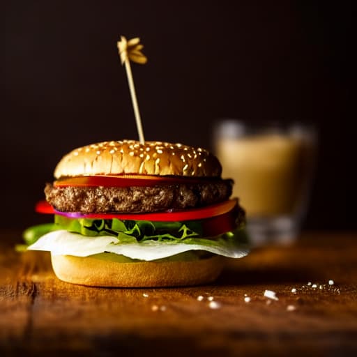  Hamburguer hyperrealistic, full body, detailed clothing, highly detailed, cinematic lighting, stunningly beautiful, intricate, sharp focus, f/1. 8, 85mm, (centered image composition), (professionally color graded), ((bright soft diffused light)), volumetric fog, trending on instagram, trending on tumblr, HDR 4K, 8K