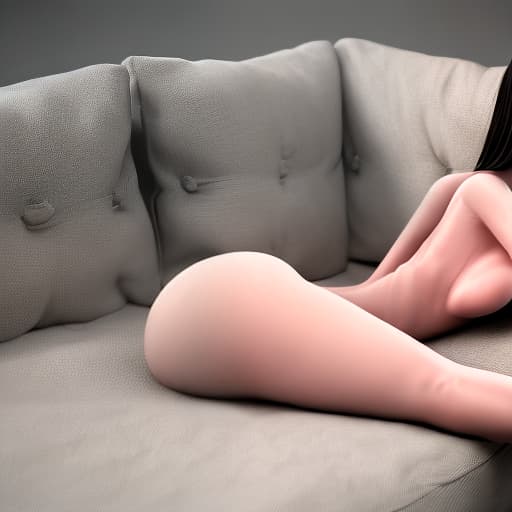 redshift style  woman in laying on a couch with her crossed, beautiful detailed body and face, hot , hot , poised beautiful body, smooth pink skin, friendly smile, , smooth golden skin, beautiful precise face and body, smooth white skin, inviting, “ sensual, elf , lecherous pose, perfect body face and hands