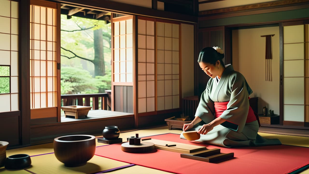  a serene workshop scene featuring traditional japanese woodworking tools, intricate wooden joints, and a craftsman in kimono meticulously assembling a sashimono piece, surrounded by natural light filtering through a shoji screen. hyperrealistic, full body, detailed clothing, highly detailed, cinematic lighting, stunningly beautiful, intricate, sharp focus, f/1. 8, 85mm, (centered image composition), (professionally color graded), ((bright soft diffused light)), volumetric fog, trending on instagram, trending on tumblr, HDR 4K, 8K