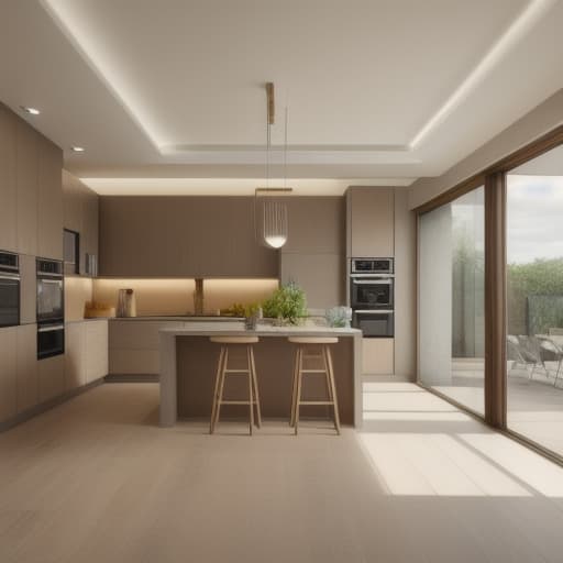  room interior, kitchen,realistic vision, balance light,full hd