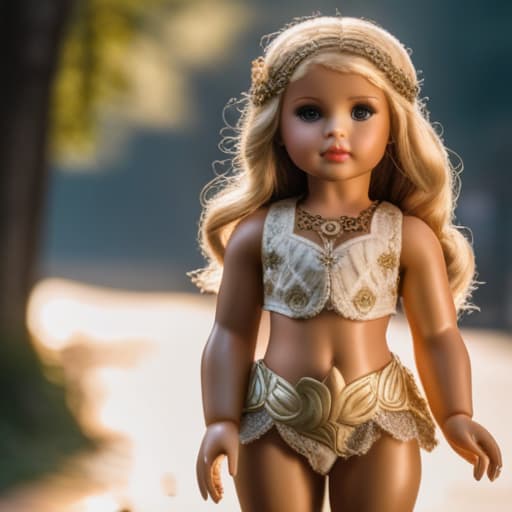  baby doll golden hour glory hyperrealistic, full body, detailed clothing, highly detailed, cinematic lighting, stunningly beautiful, intricate, sharp focus, f/1. 8, 85mm, (centered image composition), (professionally color graded), ((bright soft diffused light)), volumetric fog, trending on instagram, trending on tumblr, HDR 4K, 8K