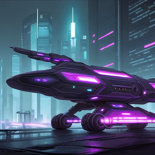  Cyberpunk sci-fi vehicle