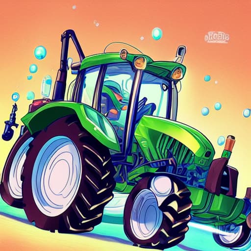  bubble butt wheels cartoon green tractor