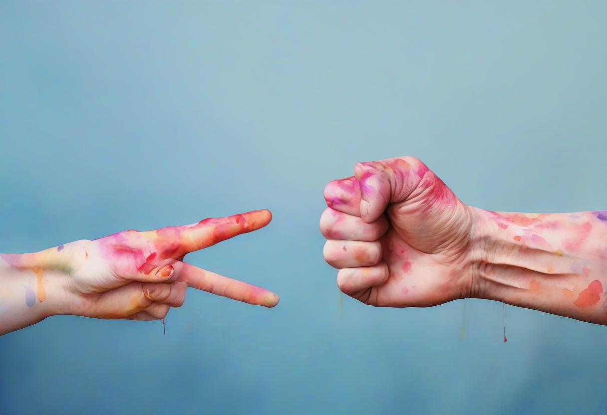  watercolor painting watercoloured hands . vibrant, beautiful, painterly, detailed, textural, artistic