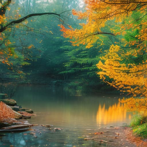 analog style depict a serene autumn park with colorful leaves, a tranquil pond, and peaceful walkways in high resolution. hyperrealistic, full body, detailed clothing, highly detailed, cinematic lighting, stunningly beautiful, intricate, sharp focus, f/1. 8, 85mm, (centered image composition), (professionally color graded), ((bright soft diffused light)), volumetric fog, trending on instagram, trending on tumblr, HDR 4K, 8K