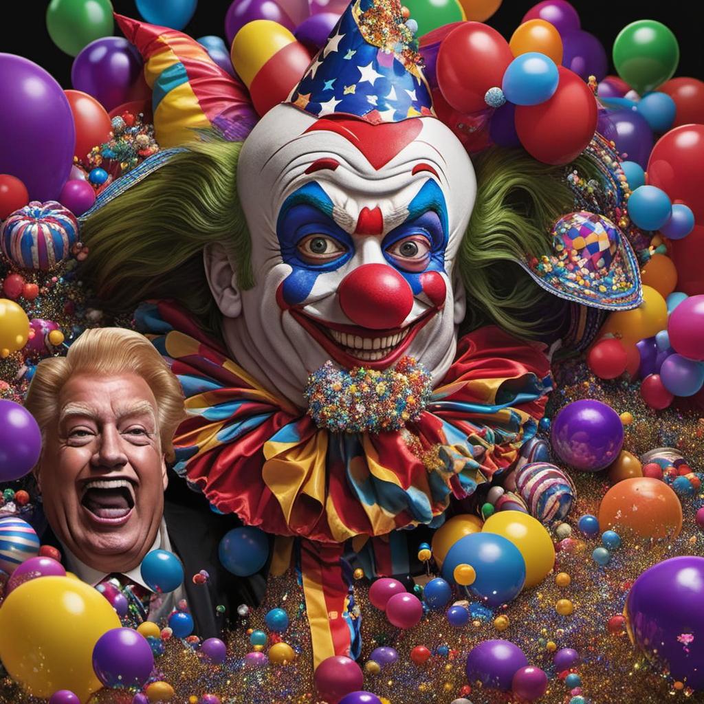  donald tump as a clown , profile image style