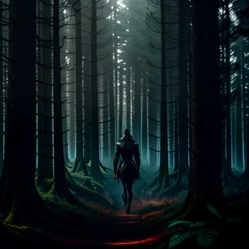  "Draw a dark forest" hyperrealistic, full body, detailed clothing, highly detailed, cinematic lighting, stunningly beautiful, intricate, sharp focus, f/1. 8, 85mm, (centered image composition), (professionally color graded), ((bright soft diffused light)), volumetric fog, trending on instagram, trending on tumblr, HDR 4K, 8K
