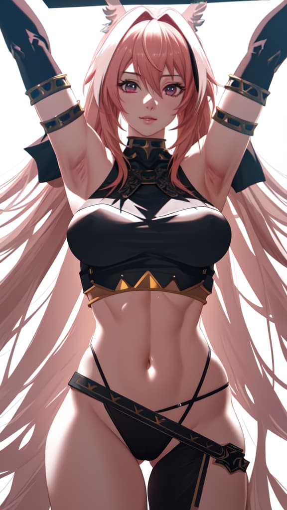  astolfo as wearing cropped t-shirt and showing big bulge over from below shot hyperrealistic, full body, detailed clothing, highly detailed, cinematic lighting, stunningly beautiful, intricate, sharp focus, f/1. 8, 85mm, (centered image composition), (professionally color graded), ((bright soft diffused light)), volumetric fog, trending on instagram, trending on tumblr, HDR 4K, 8K