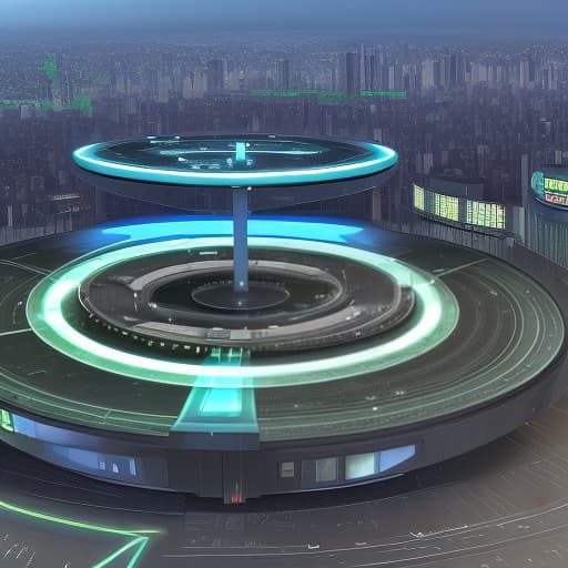  teleportation stations located in the city for the instantaneous movement of people and goods.