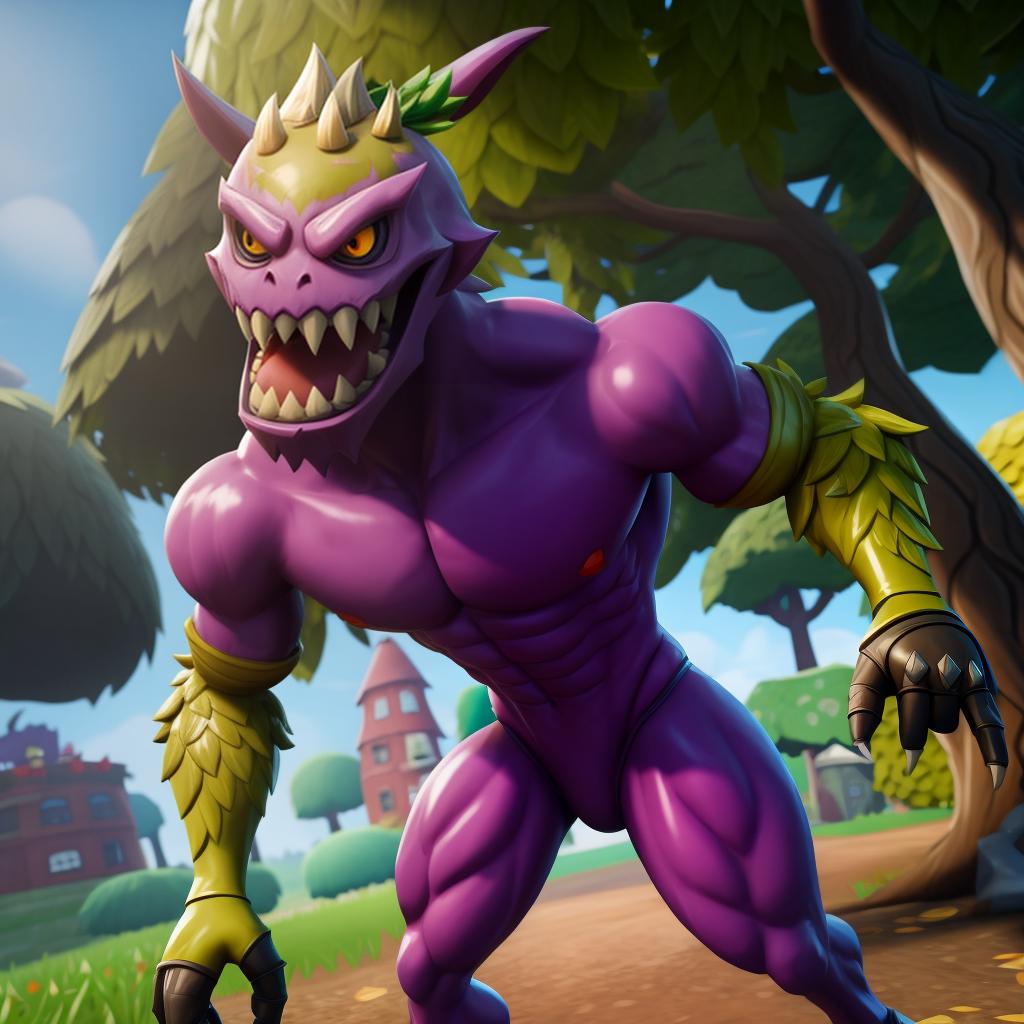  Evil monster (fortnite), full body, gloves, gay attack, open eyes, masterpiece, 4k, fine details,