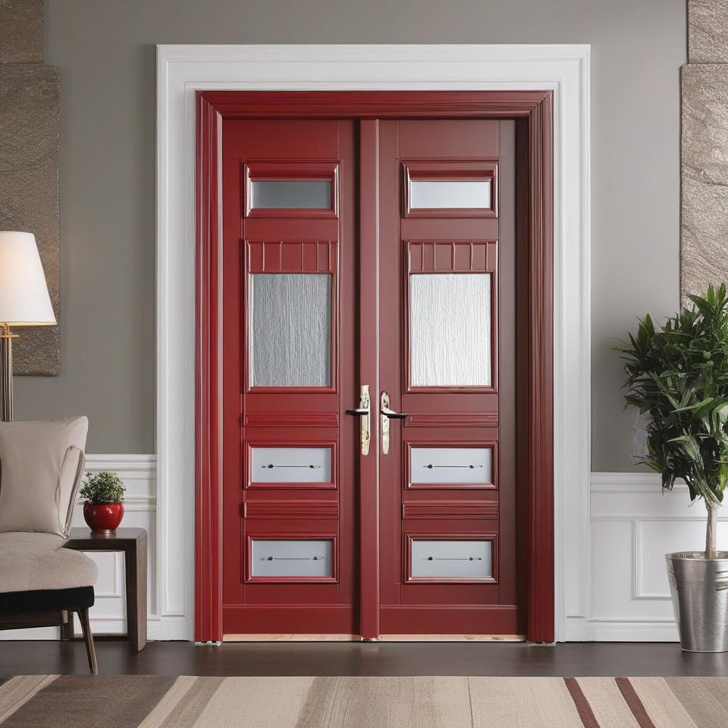  masterpiece, best quality, Red Weld Grade PVC Strip Door