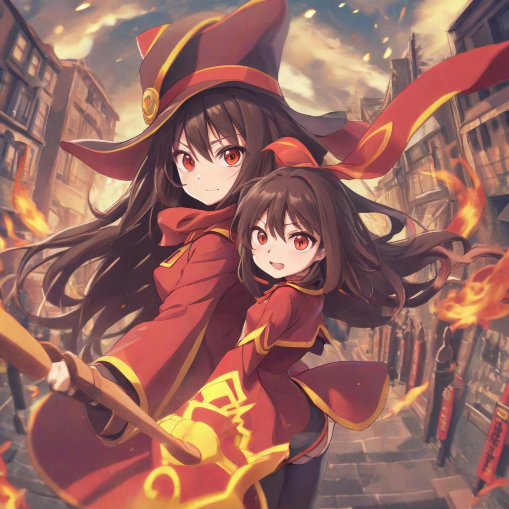  anime artwork megumin . anime style, key visual, vibrant, studio anime, highly detailed