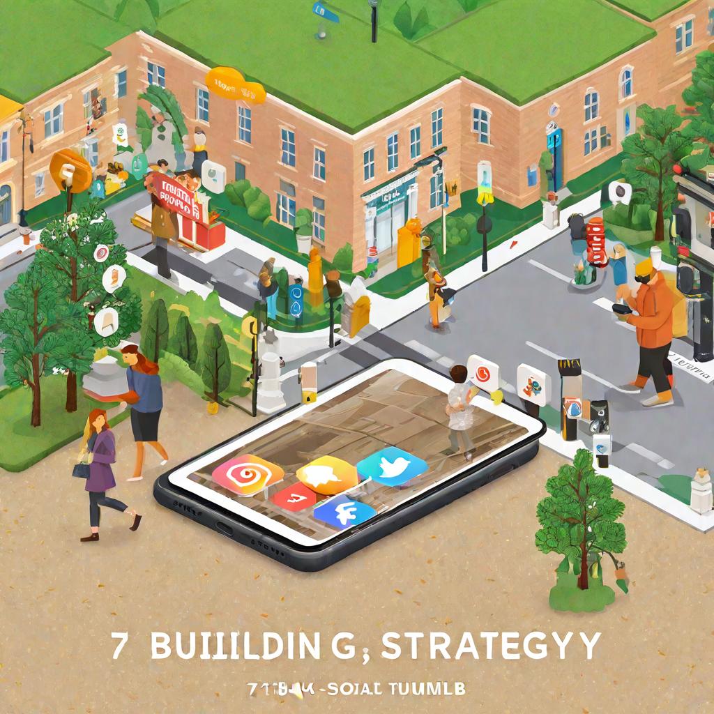  design an image for a chapter: 7.2 building a social media strategy. do not include any text in the image. hyperrealistic, full body, detailed clothing, highly detailed, cinematic lighting, stunningly beautiful, intricate, sharp focus, f/1. 8, 85mm, (centered image composition), (professionally color graded), ((bright soft diffused light)), volumetric fog, trending on instagram, trending on tumblr, HDR 4K, 8K