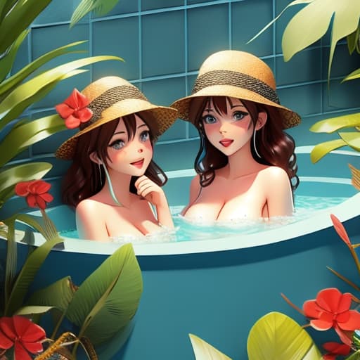  Nude and sexy sisters swimming naked in the pool