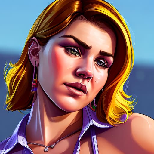 portrait+ style GTA 5 LGBT queer blonde female face